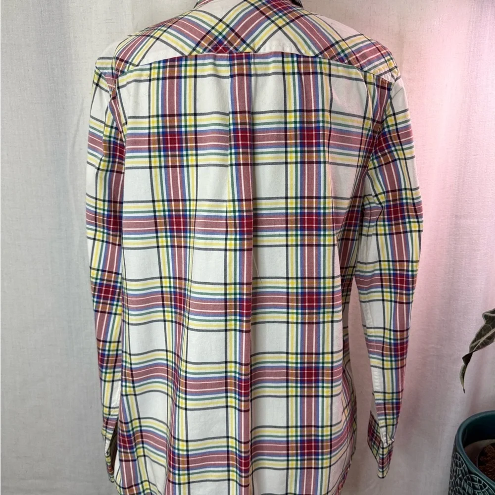 Talbots Plaid Button Down Shirt Size M Multicolor Classic Long Sleeve Top